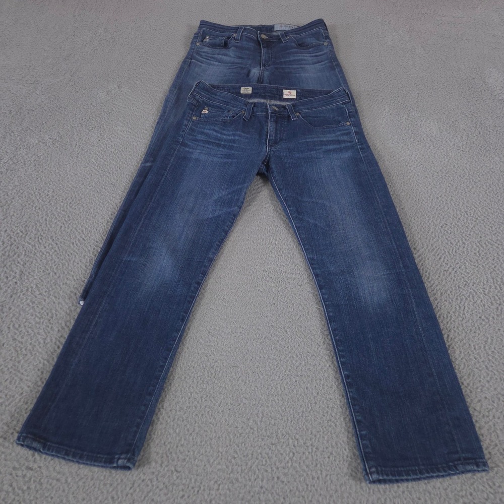 LOT OF 2 AG Adriano Goldschmied Jeans Womens 26 Blue Prima Tomboy Crop Straight